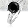 Sterling Silver 1.5 GTW Black Onyx w/ .25 GTW White Topaz Side Stones