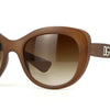 Dolce & Gabbana Women's Matte Brown Oval Sunglasses (DG6090 2679/13 54mm)