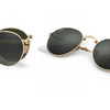Ray-Ban Round Gold Metal/Green Classic G-15 Lens Folding Sunglasses (RB3532 001)!