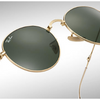 Ray-Ban Round Gold Metal/Green Classic G-15 Lens Folding Sunglasses (RB3532 001)!