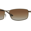 Ray-Ban Gunmetal Metal  Polarized Brown Gradient Sunglasses (RB3498 029/T5 61) - Ships Same/Next Day!