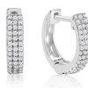 Sterling Silver 1/4 Carat Diamond Hoop Earrings, 1/2 Inch - Ships Same/Next Day!