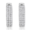 Sterling Silver 1/4 Carat Diamond Hoop Earrings, 1/2 Inch - Ships Same/Next Day!
