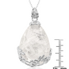 Sterling Silver Quartz Teardrop Necklace With Rose Accents, 18 Inches - Ships Same/Next Day!