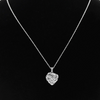 Sterling Silver 1/4ct Diamond Heart Necklace, With Round and Baguette Stones, 18 Inches - Ships Same/Next Day!