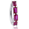 4 1/2ct Emerald Cut Ruby Hoop Earrings In Sterling Silver - Ships Same/Next Day!