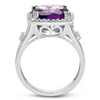 5ct Cushion Cut Halo Style Amethyst Ring Crafted In Solid Sterling Silver - Ships Same/Next Day!