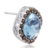 4ct Crystal Aquamarine and Marcasite Earrings - Ships Same/Next Day!