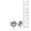 4ct Crystal Aquamarine and Marcasite Earrings - Ships Same/Next Day!