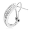 1 Carat Baguette and Round Diamond Hoop Earrings In Sterling Silver - Ships Same/Next Day!