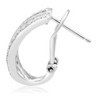 1 Carat Baguette and Round Diamond Hoop Earrings In Sterling Silver - Ships Same/Next Day!