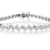1/3 Carat Diamond S-Type Tennis Bracelet, Platinum Overlay, 7 Inches - Ships Same/Next Day!
