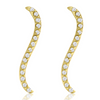 1/3 Carat Diamond Swirl Ear Climbers In Yellow Gold Over Sterling Silver - Ships Same/Next Day!