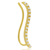 1/3 Carat Diamond Swirl Ear Climbers In Yellow Gold Over Sterling Silver - Ships Same/Next Day!