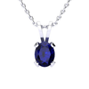 1 3/4 Carat Oval Shape Sapphire Necklace and Earring Set In Sterling Silver - Ships Same/Next Day!