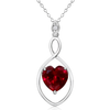 5 Carat Heart Created Ruby Infinity Necklace In Sterling Silver, 18 Inch Chain - Ships Same/Next Day!