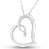 Simple Reclining Diamond Heart Necklace, 18 Inches - Ships Same/Next Day!