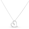 Simple Reclining Diamond Heart Necklace, 18 Inches - Ships Same/Next Day!