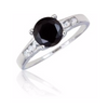 Sterling Silver 1.5 GTW Black Onyx w/ .25 GTW White Topaz Side Stones