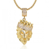 Lion Head Pendant in FoxTail Chain Necklace - 2 Colors