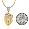 Lion Head Pendant in FoxTail Chain Necklace - 2 Colors