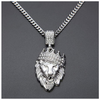 Lion Head Pendant in FoxTail Chain Necklace - 2 Colors