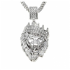 Lion Head Pendant in FoxTail Chain Necklace - 2 Colors