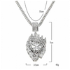 Lion Head Pendant in FoxTail Chain Necklace - 2 Colors