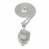 Lion Head Pendant in FoxTail Chain Necklace - 2 Colors