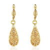 18K Gold Laser Cut Filigree Drop Earrings
