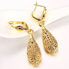 18K Gold Laser Cut Filigree Drop Earrings