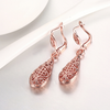 18K Gold Laser Cut Filigree Drop Earrings