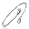 Silver Waterdrop Bangle and Hook Earrings Set