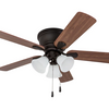 Prominence Home Ceiling Fan Saddle Ridge Low-Profile Hugger Bronze w/ LED Light