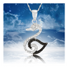 Sterling Silver Black Diamond Accent Swan Pendant with Chain - Guaranteed by Mother's Day* + FREE RETURNS!