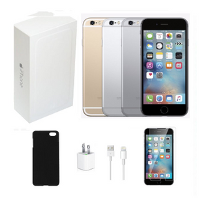 Apple iPhone 6 128GB Unlocked Bundle (Tempered Glass, Charger, Case) - Refurbished