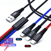 3 Pack: IPM 3-IN-1 USB-C, Micro, and Lightning, USB Charging Cable - Hybrid Color-LED Digit