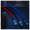 3 Pack: IPM 3-IN-1 USB-C, Micro, and Lightning, USB Charging Cable - Hybrid Color-LED Digit