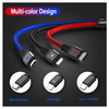 3 Pack: IPM 3-IN-1 USB-C, Micro, and Lightning, USB Charging Cable - Hybrid Color-LED Digit