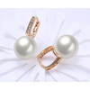 Freshwater Pearl Swarovski Elements Pav'e Earrings in 14K Gold Plating