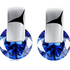 14K White Gold Plating Sleek Blue Swarovski Elements Earrings