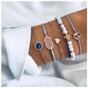 Pineapple Express Black Marble 5 Piece Bracelet Set