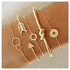 5 Piece Pav'e Loveknot Bracelet Gold Set