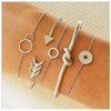 5 Piece Pav'e Loveknot Bracelet Silver Set