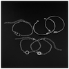 5 Piece Pav'e Loveknot Bracelet Silver Set