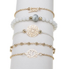 Arcoris White Marble Filigree Pendant & Love 5 Piece Bracelet Set