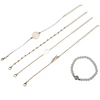 Arcoris White Marble Filigree Pendant & Love 5 Piece Bracelet Set