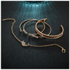 White Crystal Celestial 4 PC Bangle Set in 14K Gold