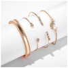 White Crystal Celestial 4 PC Bangle Set in 14K Gold