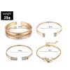 White Crystal Celestial 4 PC Bangle Set in 14K Gold